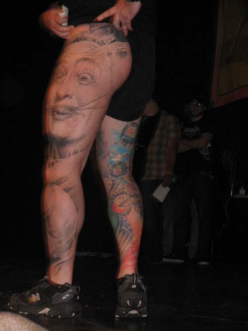 lower leg tattoos. leg tattoo. Dali leg Tattoo